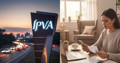 Ilustrações IPVA e mulher pagando conta (Fotos: Montagem TV Foco / GMN)