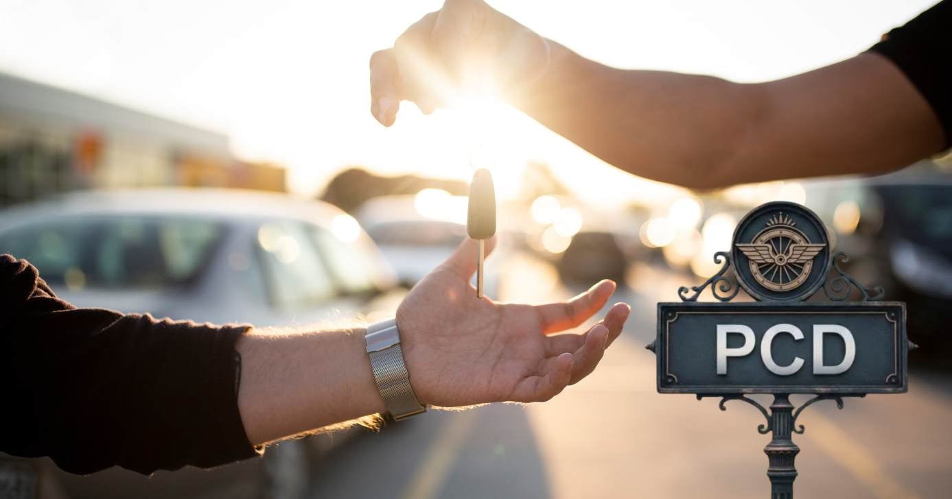 Ilustrações compra de carro e placa PCD (Foto: Montagem TV Foco / GMN / Canva)