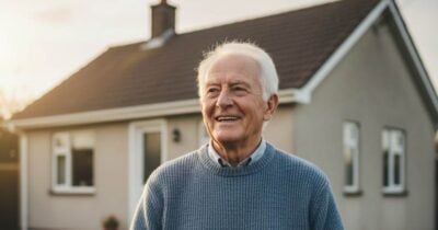 Ilustrações de casa e idoso feliz (Foto: Montagem TV Foco / GMN)