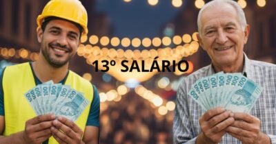 Ilustrações trabalhador, idoso e 13º salário (Foto: Montagem TV Foco/ GMN)