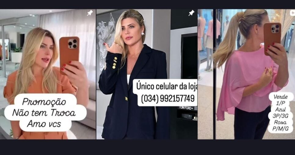 Últimos cliques de Íris Stefanelli mostrando as peças de sua loja (Foto Reprodução/Montagem/TV Foco/Instagram)