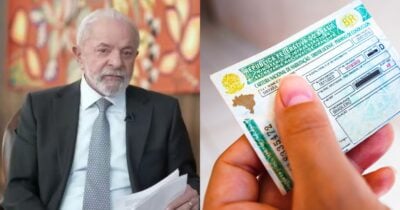 Luiz Inácio Lula da Silva e pessoa segurando CNH (Fotos: Reproduções / Globo / Canva)