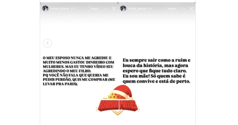 Manifestação de Heilda Alencar (Foto: Reprodução / Instagram)