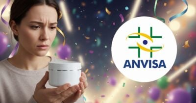 Mulher segurando produto e logo da Anvisa (Foto: Montagem TV Foco / GMN / Internet)