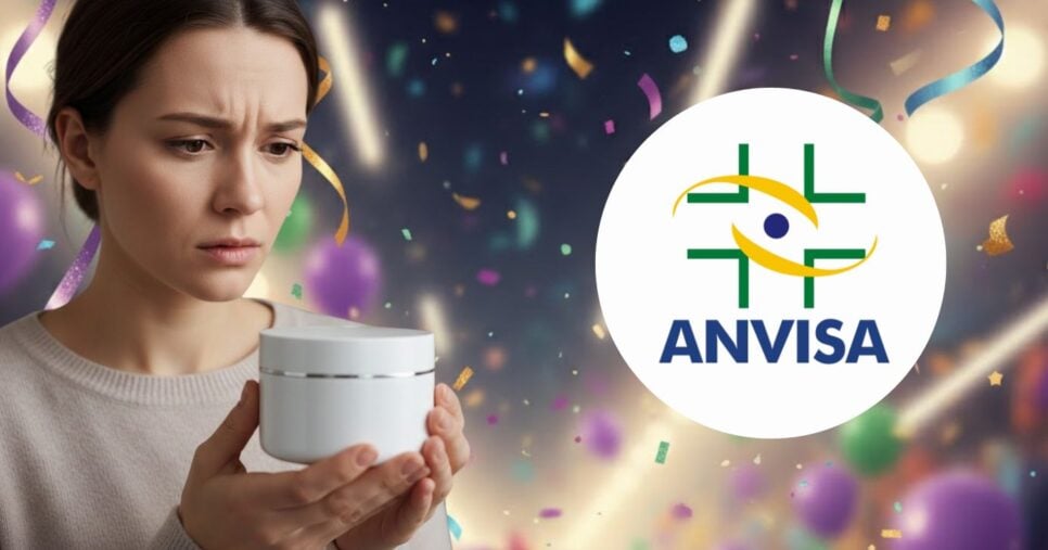 Mulher segurando produto e logo da Anvisa (Foto: Montagem TV Foco / GMN / Internet)