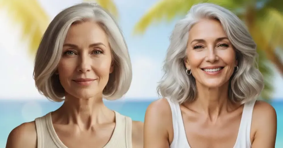 Mulheres com o cabelo grisalho (Foto: Montagem TV Foco / GMN) Mulheres com o cabelo grisalho (Foto: Montagem TV Foco / GMN)