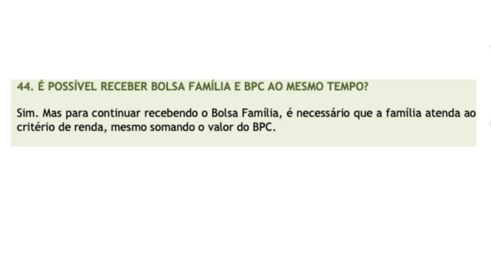 Perguntas frequentes Benefício de Prestação Continuada (Foto: Ministério da Cidadania Secretaria Nacional de Assistência Social Departamento de Benefícios Assistenciais)