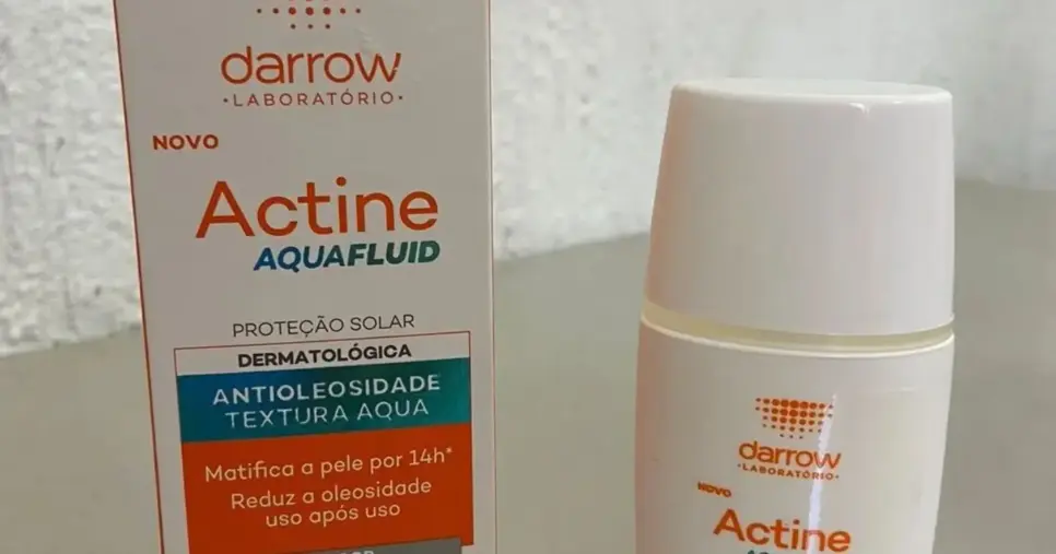 Protetor Solar Facial Darrow Actine Aquafluid Antioleosidade FPS 60 Sem Cor - Foto Internet Protetor Solar Facial Darrow Actine Aquafluid Antioleosidade FPS 60 Sem Cor - Foto Internet
