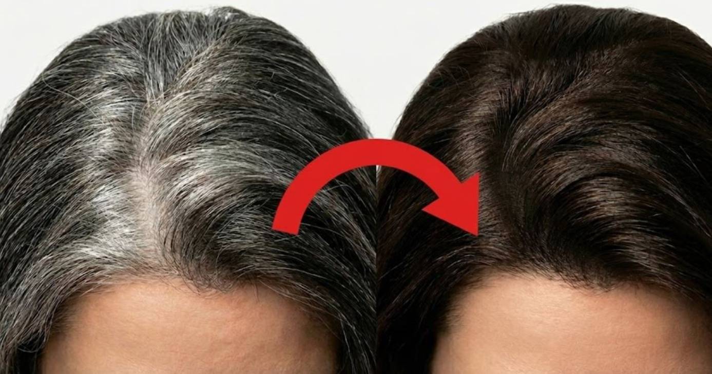 Ilustração Receita com 3 ingredientes escurece cabelos até a raiz em 30 min