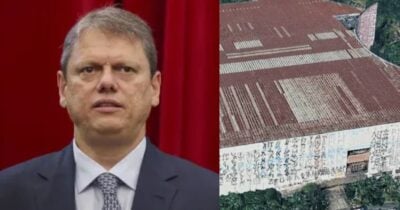 Tarcísio de Freitas / Shopping abandonado - Montagem: TV FOCO