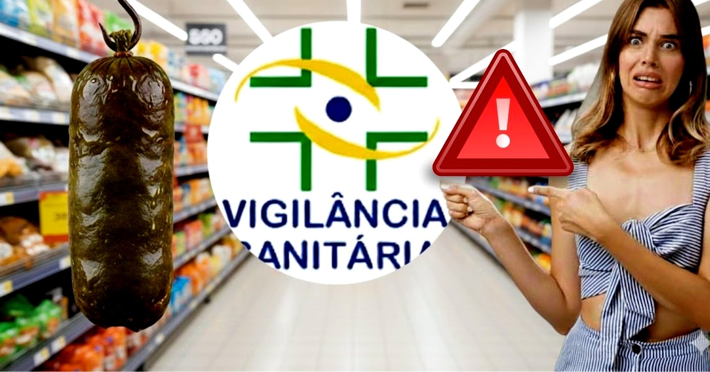 Vigilância Sanitária interdita supermercado por vender carnes e linguiças podres (Foto Reprodução/Montagem/Lennita/TV Foco/Canva/GMN)