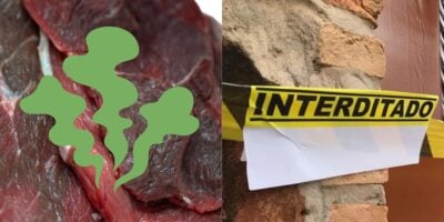 Restaurante interditada por ter carne pobre (Reprodução: Montagem TV Foco)