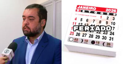 Claudio Castro ciente de feriado em RJ (Foto: TV GLOBO)