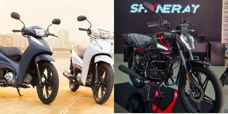 Honda Biz e Shineray Free (Reprodução: Divulgação)