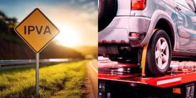 Carro apreendido por infração no IPVA (Reprodução: Montagem TV Foco)