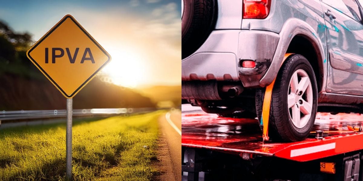 Carro apreendido por infração no IPVA (Reprodução: Montagem TV Foco)