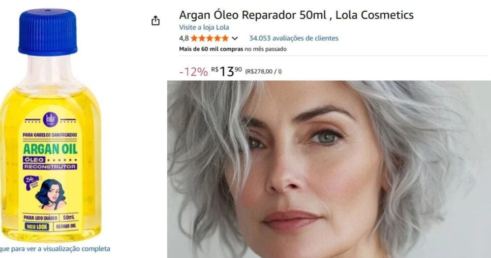 Óleo Reparador Lola Cosmetics Argan Oil