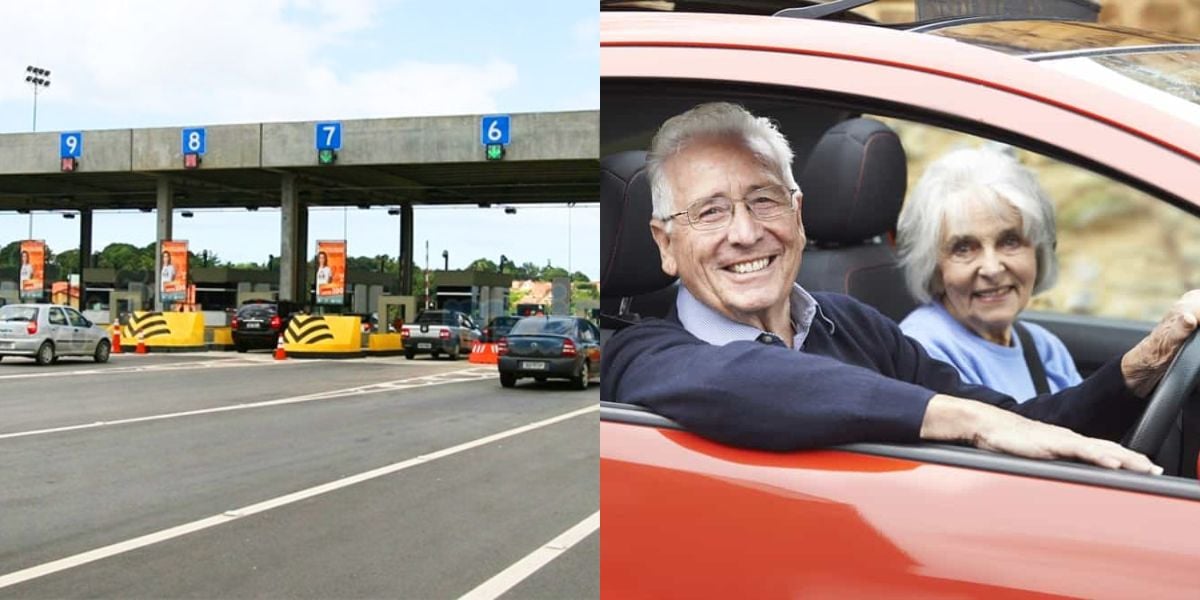 Veja se idosos estão isentos de pedágios (Reprodução: Montagem TV Foco)