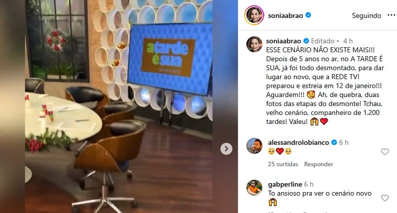 Sonia Abrão anunciou novidades em suas redes sociais (Foto: Reprodução / Instagram)