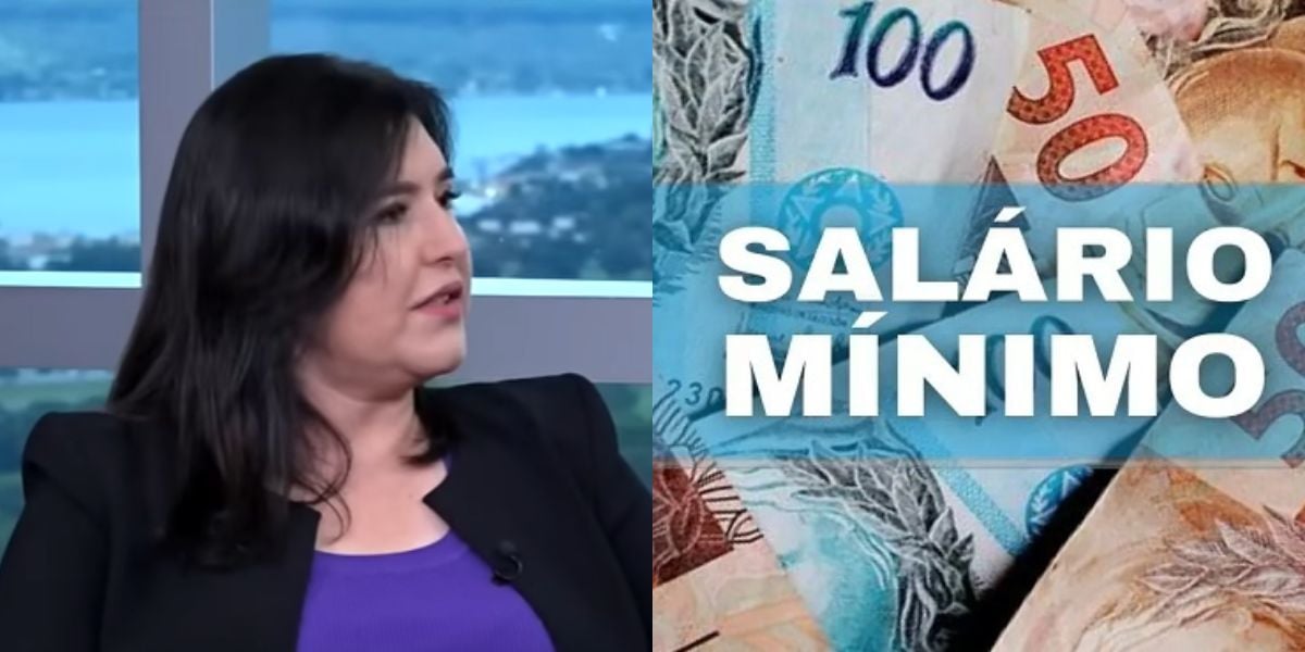 Reajuste do salário mínimo informado por Simone Tebet (Reprodução: CNN)
