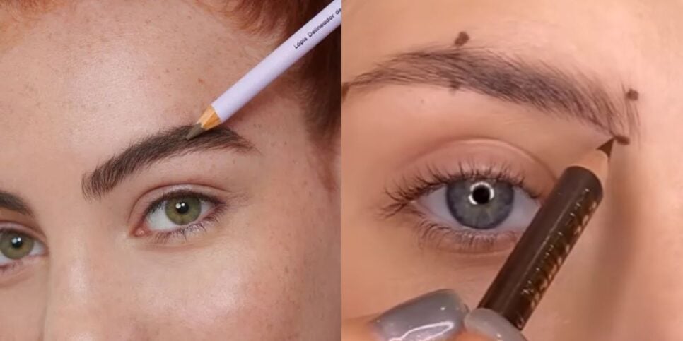 Utilize lápis para preencher a sobrancelha dentro de casa (Reprodução: Youtube)