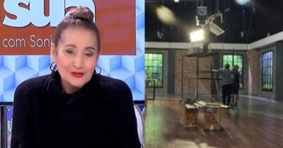 Sonia Abrão e cenário do A Tarde é Sua (Foto: Reprodução / RedeTV / Instagram)