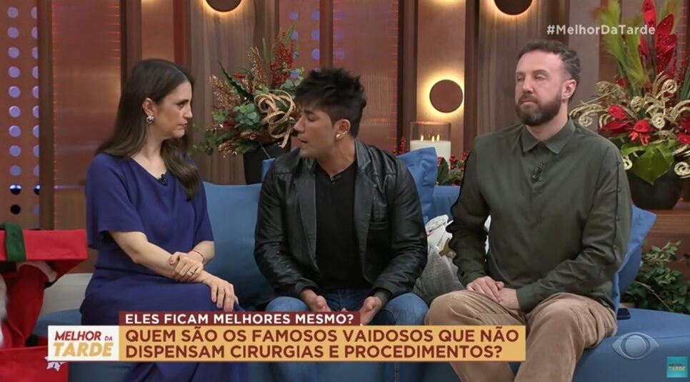 Chris Flores e Tiago Piquilo no Melhor da Tarde (Foto: Reprodução / Band)