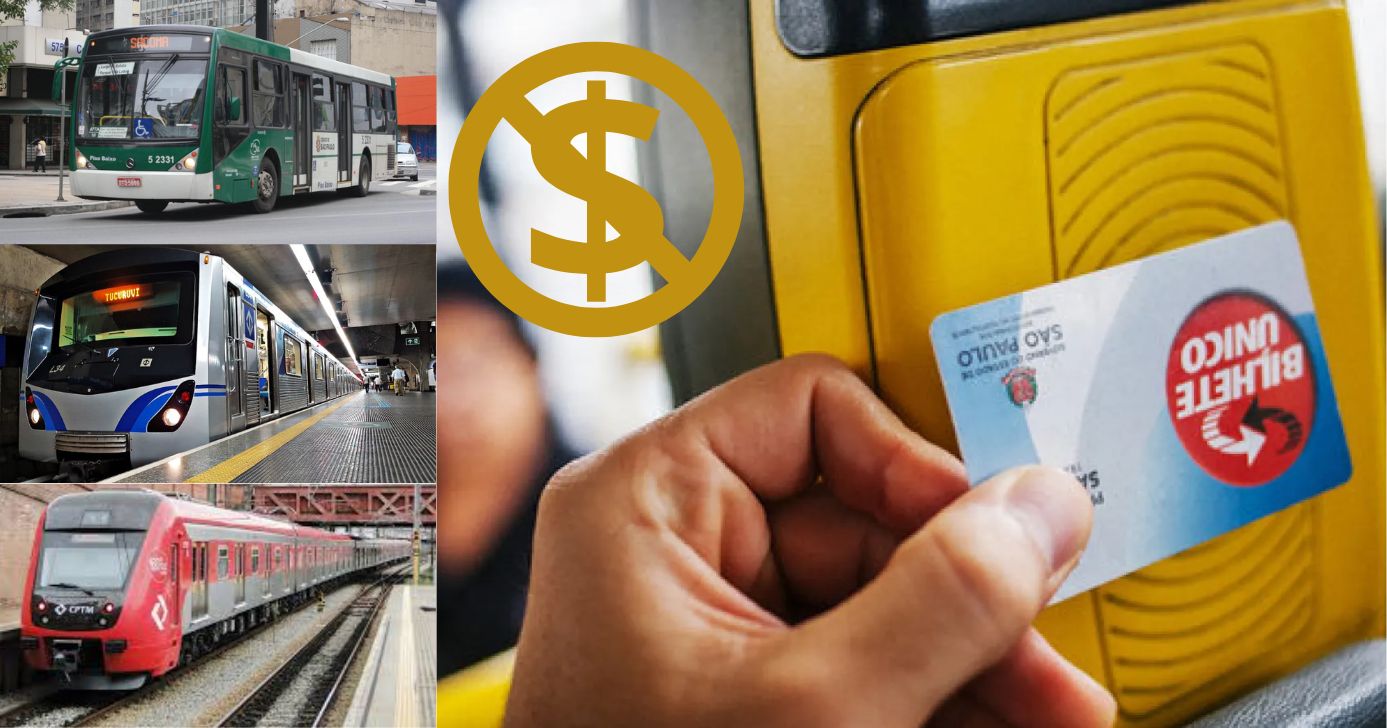 Ônibus, metrô e CPTM de graça em SP: Lei garante isenção no Bilhete Único a 6 grupos em 7 passos (Foto Reprodução/Montagem/TV Foco/Canva/Paola)