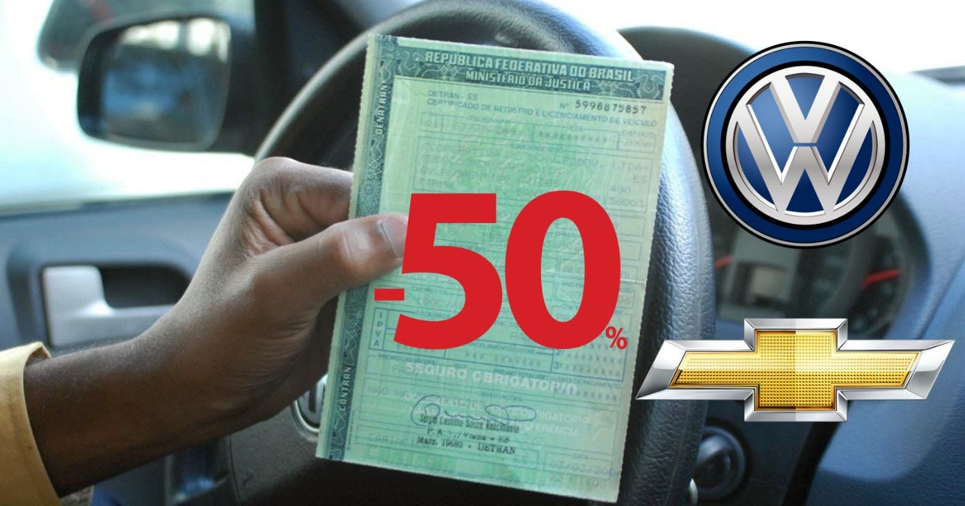 Nova lei do IPVA libera 50% de desconto a esses donos de carros da Volks, Chevrolet e mais em 2026 (Foto Reprodução/Montagem/TV Foco/Canva/Paola)
