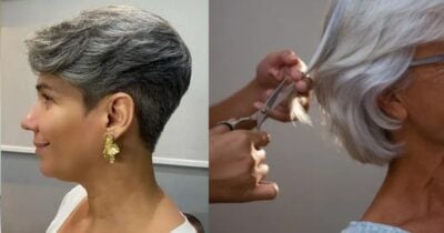 2 cortes de cabelos que ajudam mulheres 60+ a esconder os fios brancos sem ir ao salão; veja todos os detalhes a seguir (Foto Reprodução/Montagem/TV Foco/Canva/Paola)
