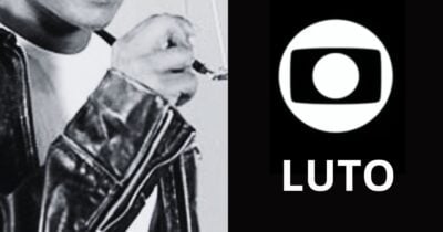 Ator, logo da Globo e imagem de luto (Fotos: Reproduções / Globo / Canva)
