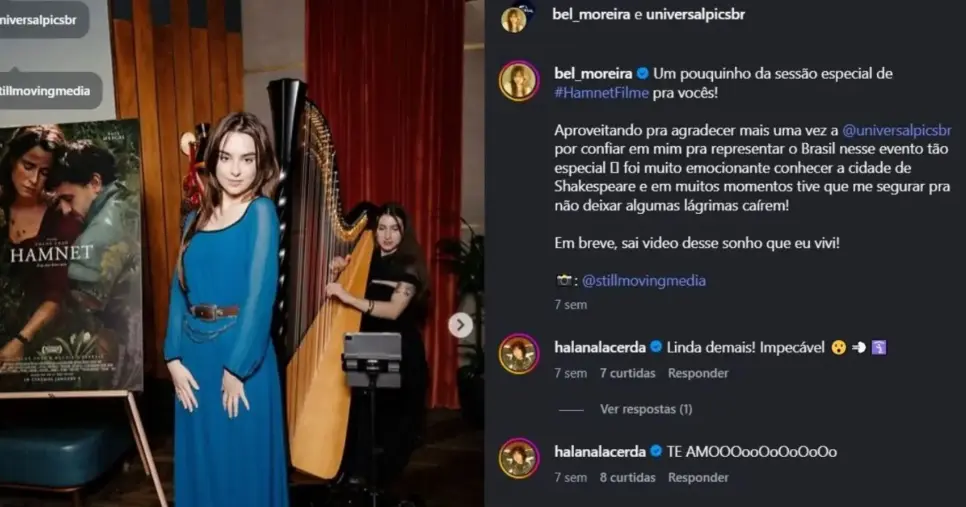 Postagem de Bel Moreira em evento (Foto Reprodução/Instagram/@bel moreira) Postagem de Bel Moreira em evento (Foto Reprodução/Instagram/@bel moreira)