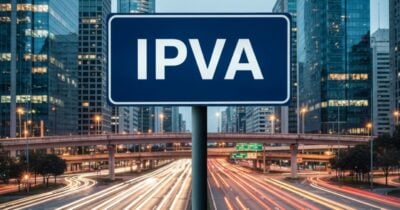 Cidade e placa de IPVA (Foto: Montagem TV Foco / GMN)