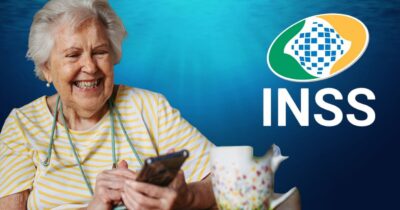 Idosa e logo do INSS (Foto: Montagem TV Foco / Canva. / Internet)