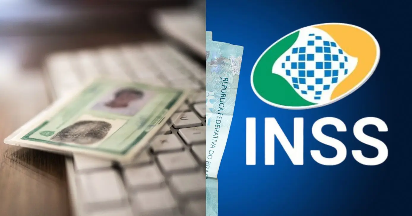 Ilustração RG e logo INSS (Foto: Montagem TV Foco / Canva / Internet)