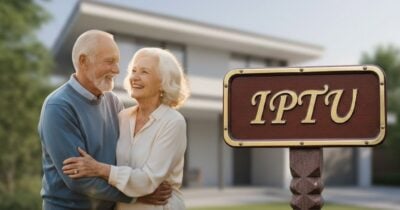 Ilustração casa, idosos e IPTU (Foto: Montagem TV Foco / GMN)