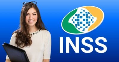 Ilustração trabalhadora e logo do INSS (Fotos: Reproduções / Internet / Canva)