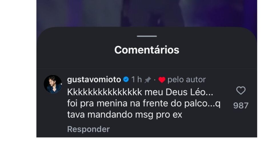 Mensagem de Gustavo Mioto (Foto: Reprodução / Instagram)