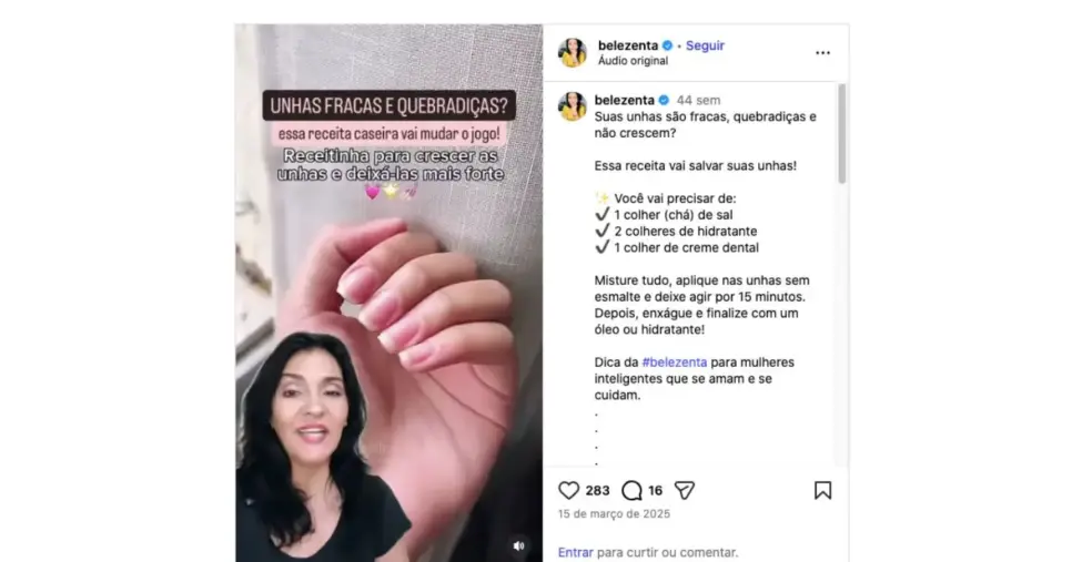 Mistura com sal para unhas (Foto: Reprodução / Instagram) 