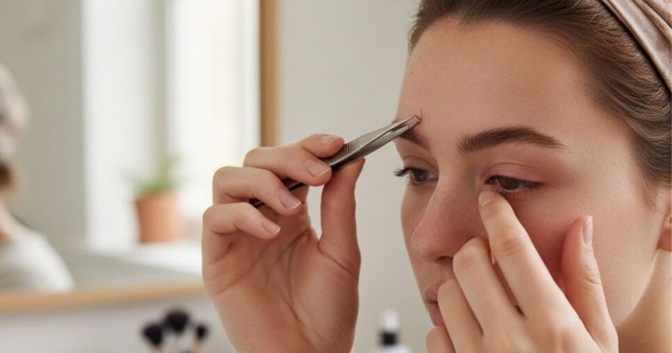 Moça removendo fios (Foto: Montagem TV Foco / GMN)