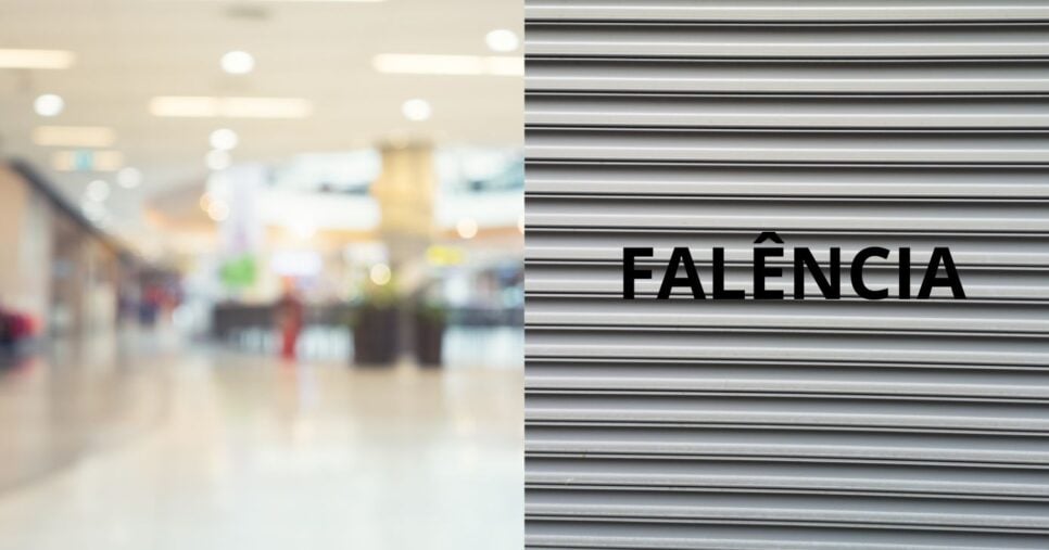 Shopping e ilustração de falência de loja (Fotos: Canva)