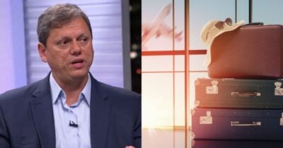 Tarcísio de Freitas e ilustração férias (Fotos: Reproduções / Globo / Canva)