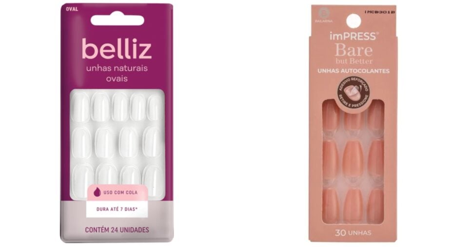 Unhas Postiças Autoadesivas Belliz e imPRESS Bare But Butter Kiss New York (Foto: Reprodução/ Internet) 