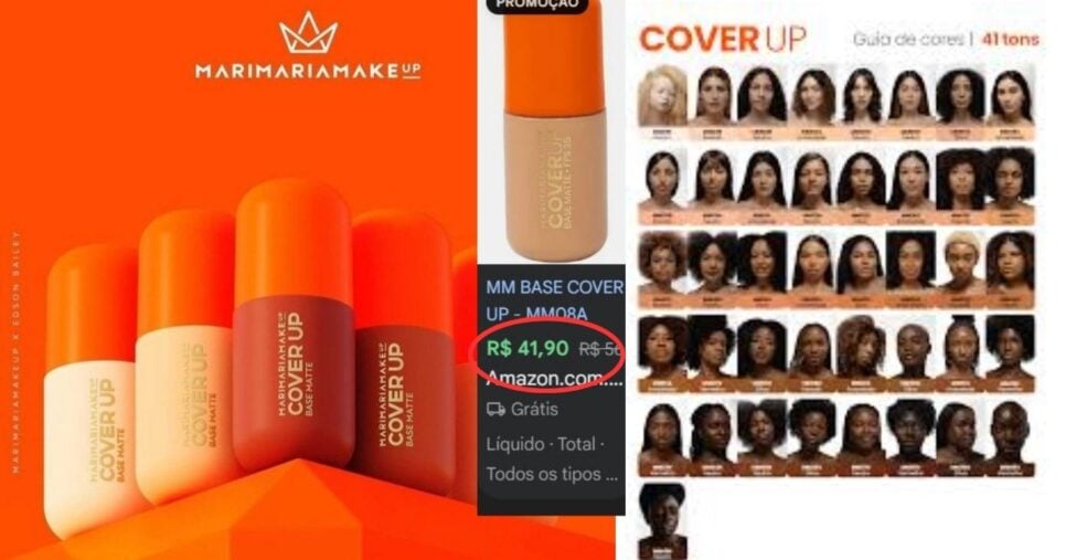 Base Cover Up (Foto Reprodução/Montagem/TV Foco/Lennita/MariMariaMake/Amazon)