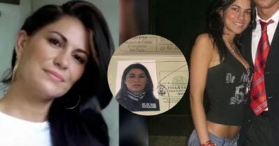 Eliza Samudio ao lado de jogador e passaporte (Foto: Reprodução / Extra / LeoDias / Instagram)