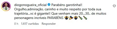 Diogo Nogueira exalta Paolla Oliveira (Foto: Reprodução / Instagram) 