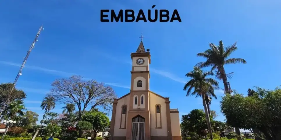 Principal igreja da cidade de Embaúba (Reprodução: Youtube) Principal igreja da cidade de Embaúba (Reprodução: Youtube)