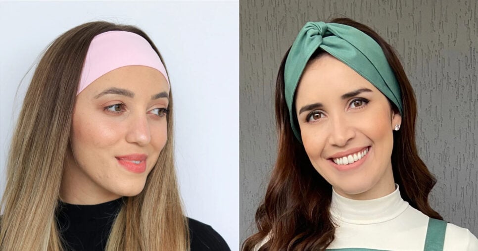 Exemplo de uso de faixas no cabelo