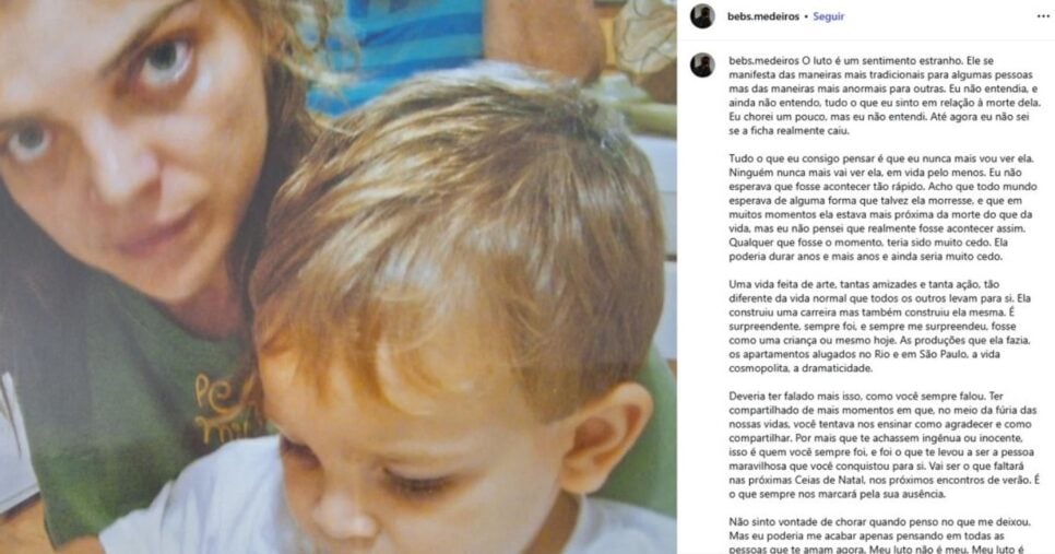 Bernardo fez homenagem para a tia, a atriz da Globo Titina Medeiros (Foto: Reprodução / Instagram)