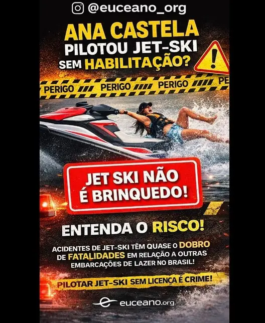 Alerta sobre acidentes de jet ski (Foto: Reprodução / Instagram) 
